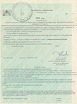 Food And Drugs Certificate